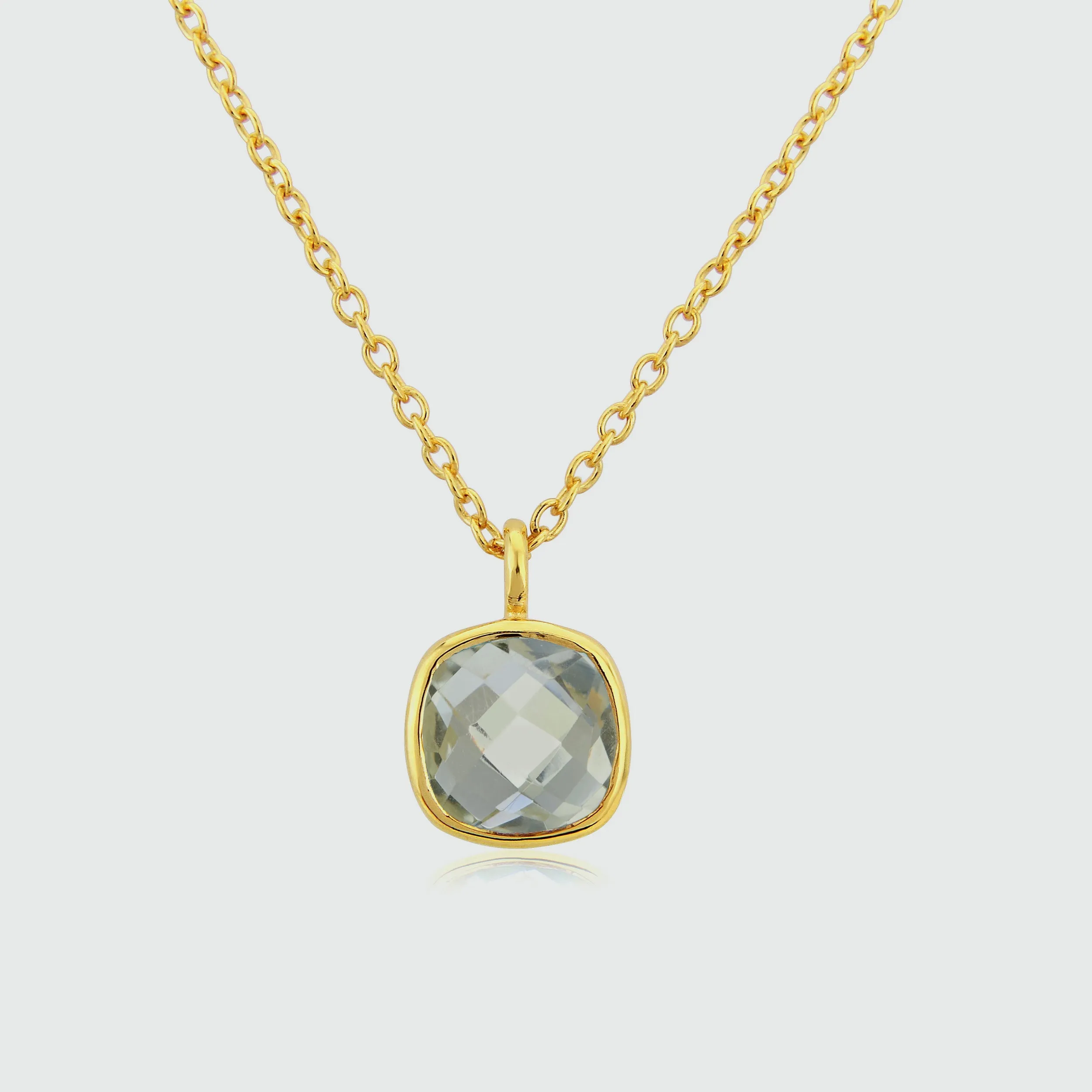 Brooklyn Green Amethyst & Gold Vermeil Necklace