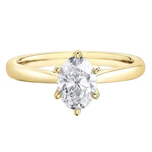 Canadian Oval Diamond Six-Claw Engagement Ring