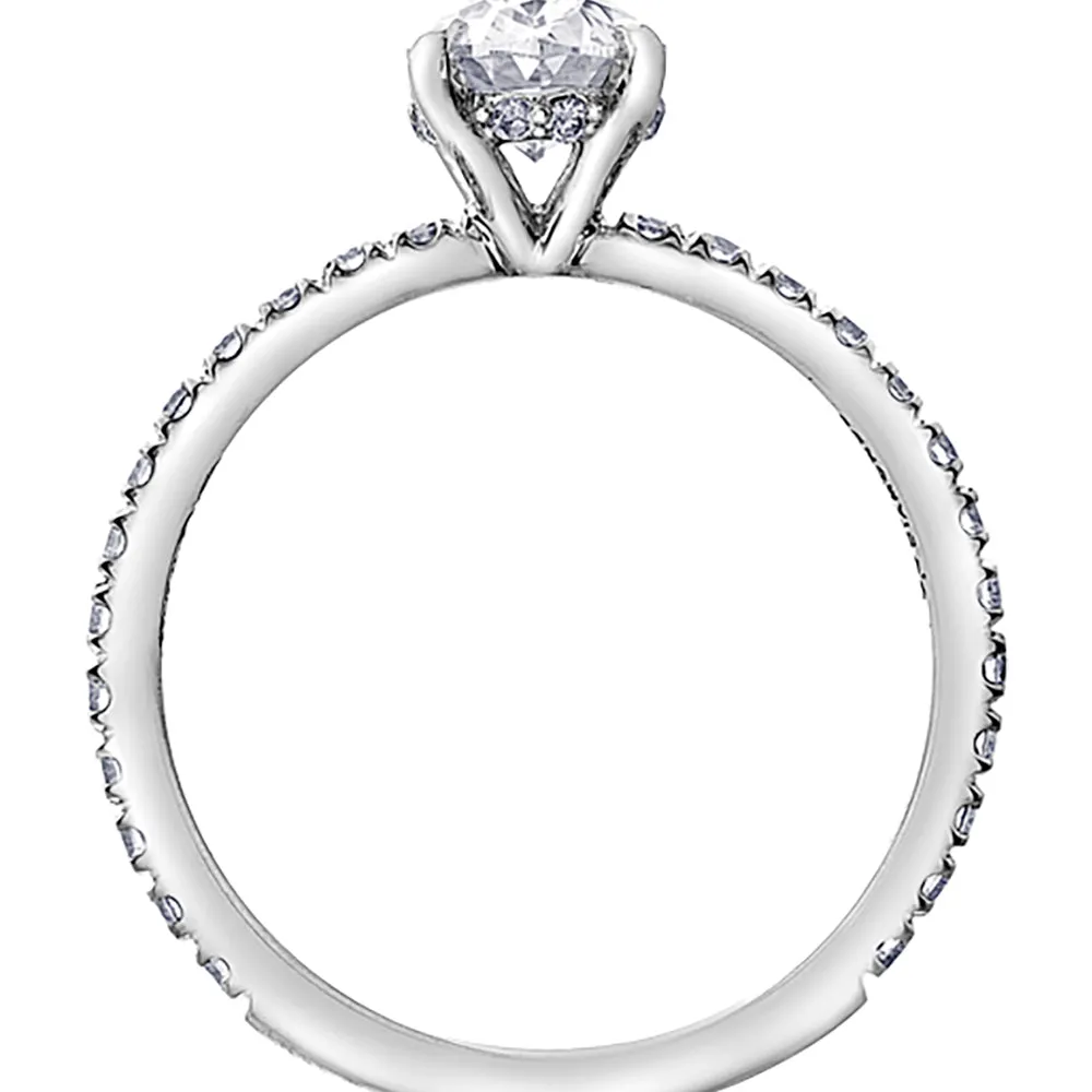 Canadian Oval Diamond Solitaire with Diamond Accented Band