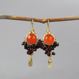 Carnelian Garnet Goddess Earrings