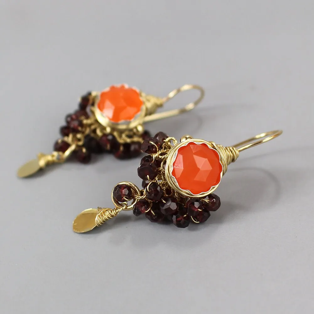 Carnelian Garnet Goddess Earrings