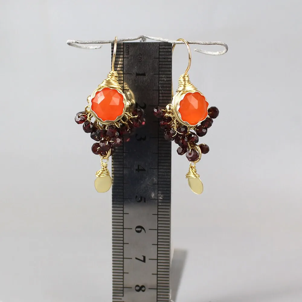 Carnelian Garnet Goddess Earrings