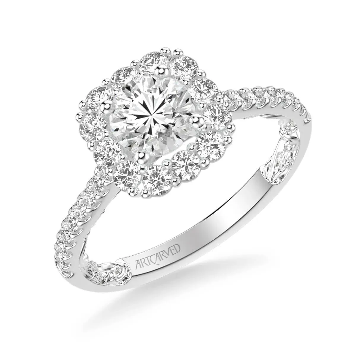 Cherise Lyric Collection Classic Halo Diamond Engagement Ring