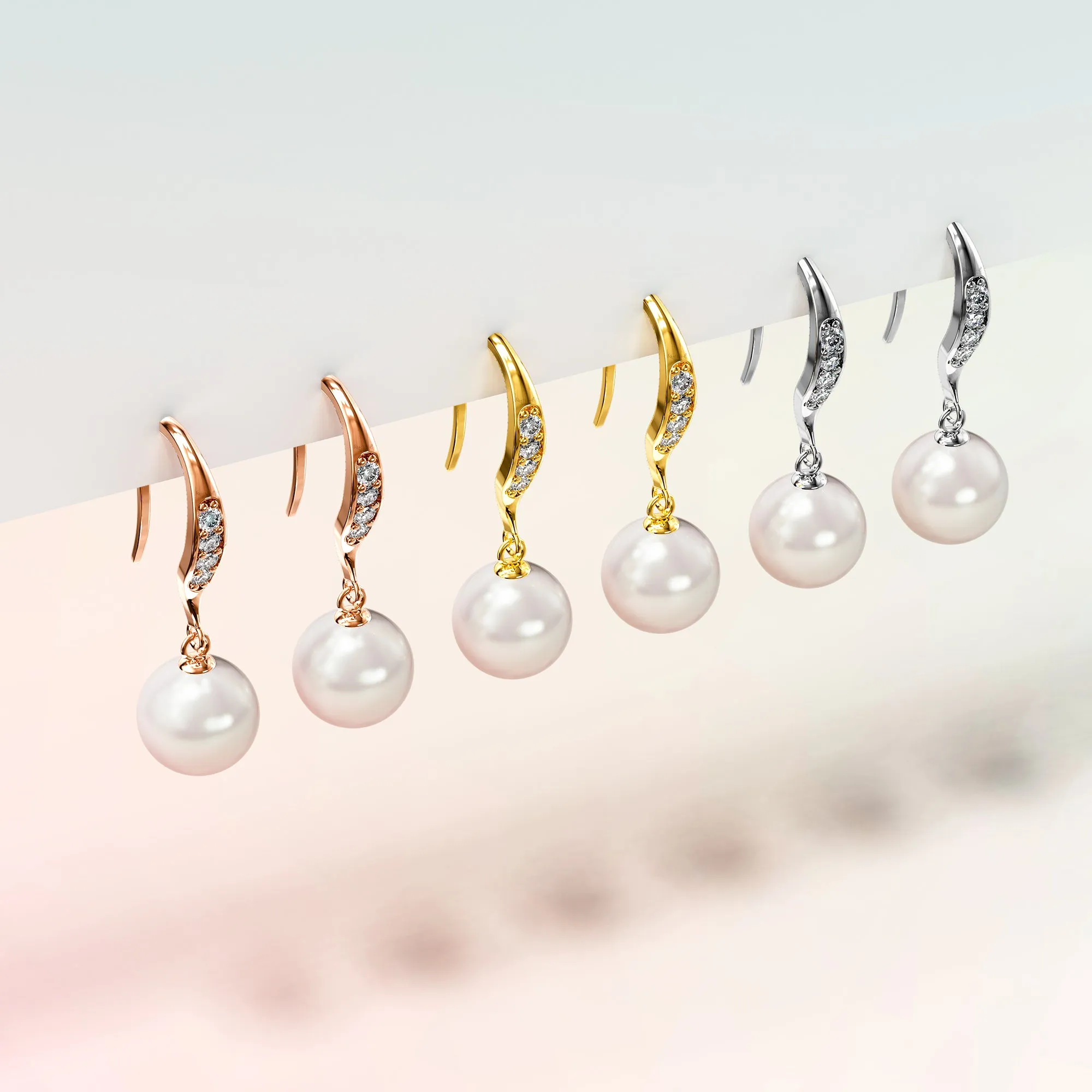 Chivalry Pearl Drop Earrings Embellished with SWAROVSKI Crystal Pearls