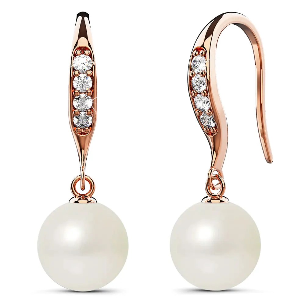 Chivalry Pearl Drop Earrings Embellished with SWAROVSKI Crystal Pearls