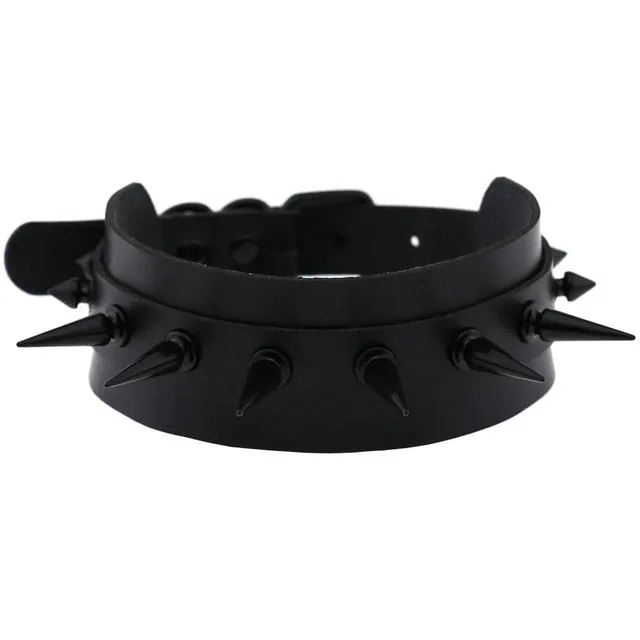 'Chucky' Black Goth Rivet Choker