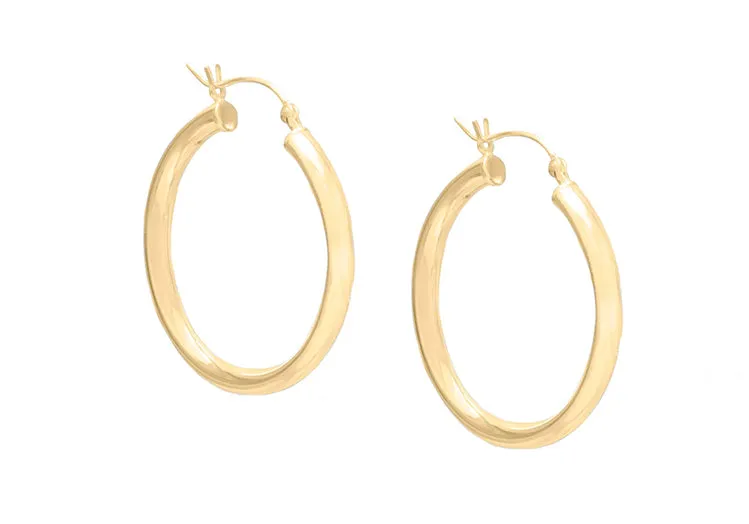 Chunky Gold Medium Tube Hoops