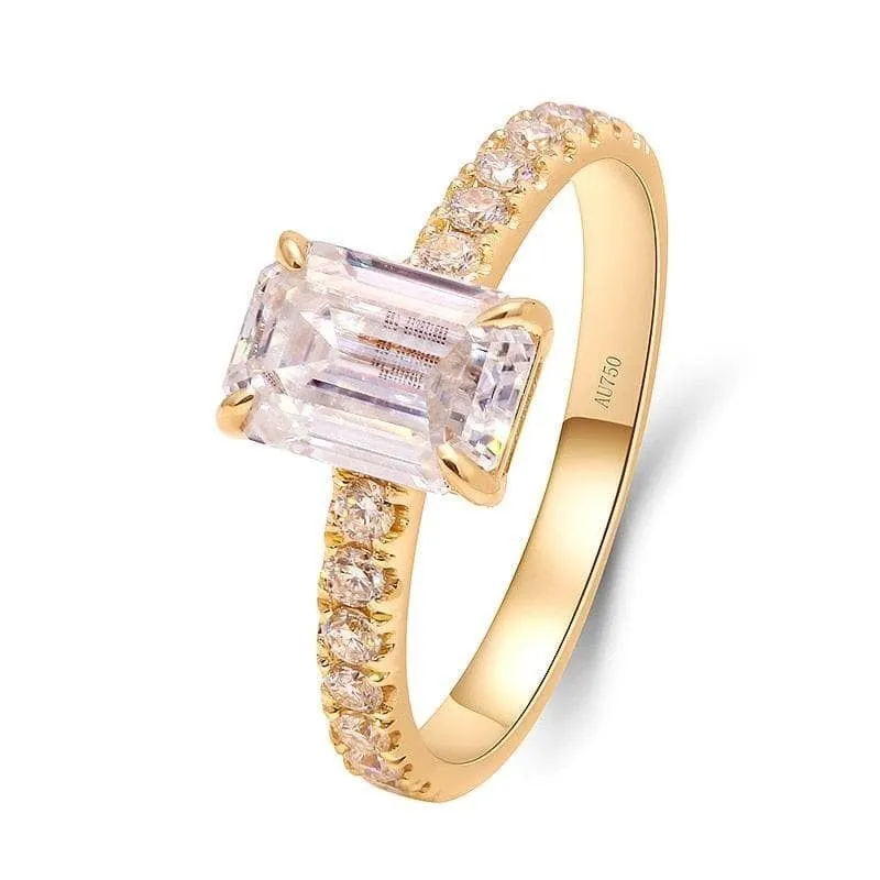 Classic 1.0ct Emerald Cut Diamond Wedding Ring