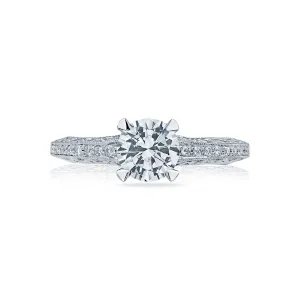 Classic Crescent Round Engagement Ring Setting