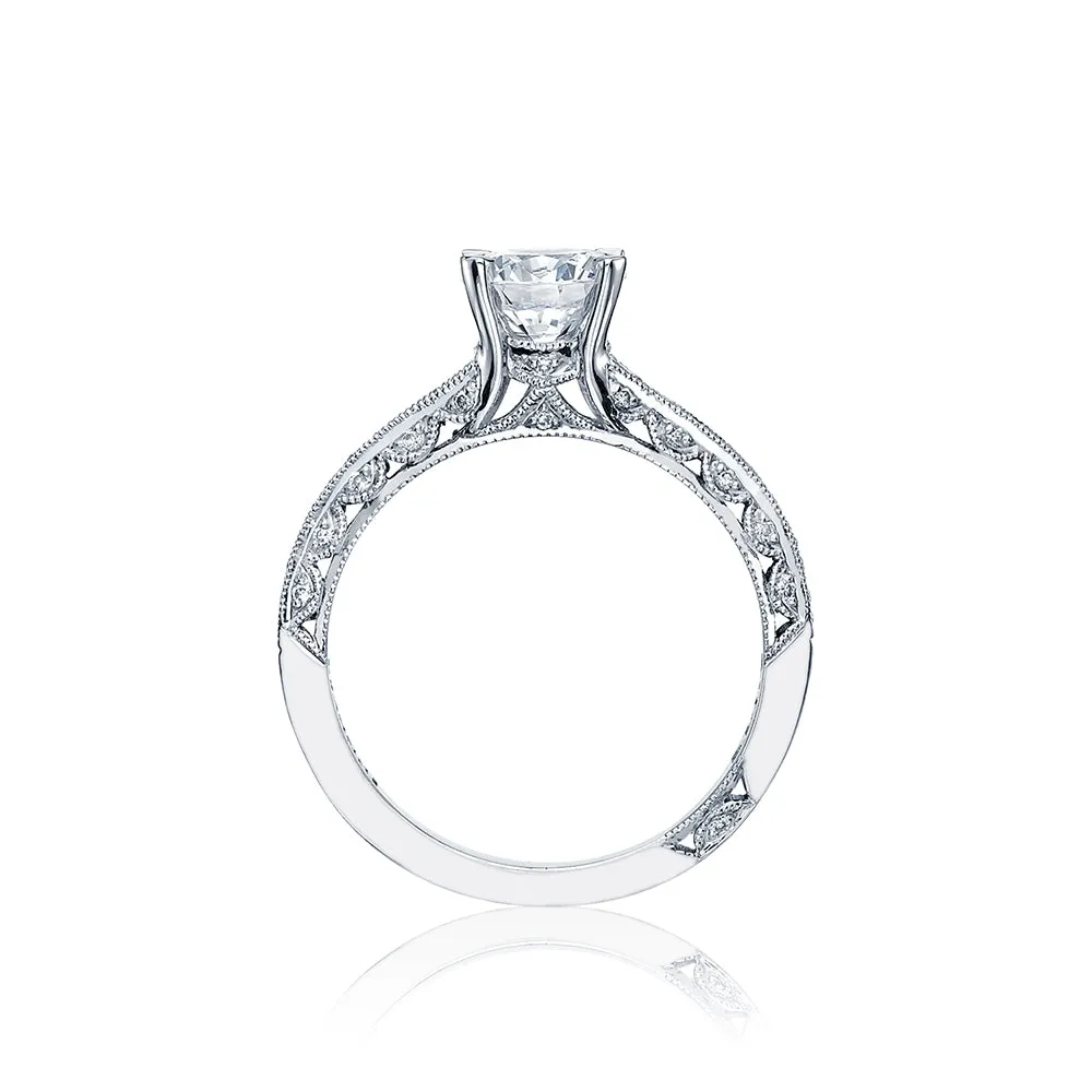 Classic Crescent Round Engagement Ring Setting