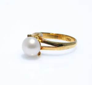 Classic Pearl Ring Gold