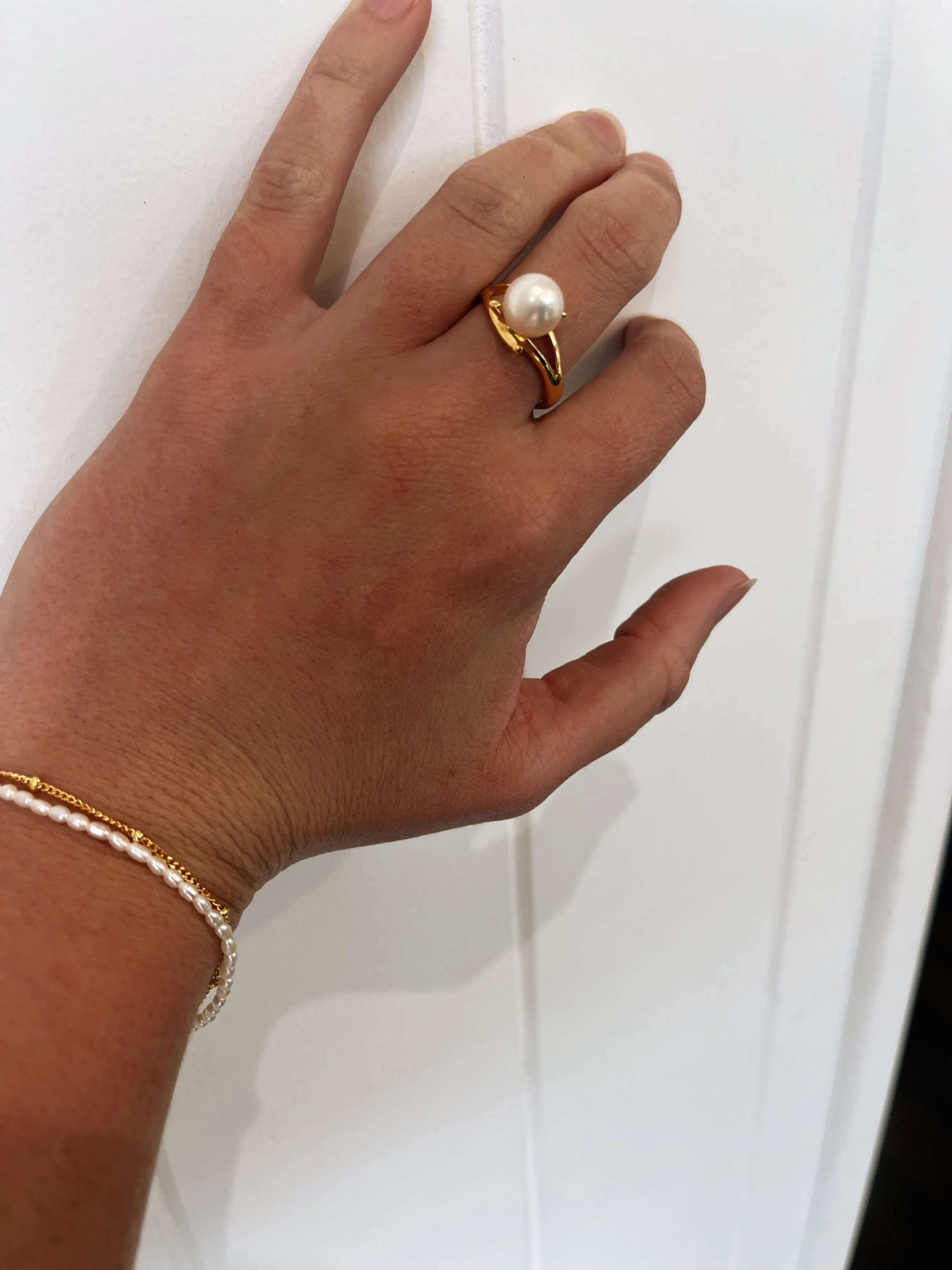 Classic Pearl Ring Gold