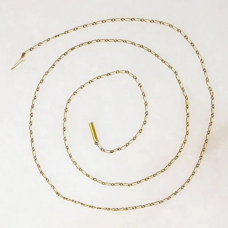 Dainty 9k Gold Edwardian Figaro Chain