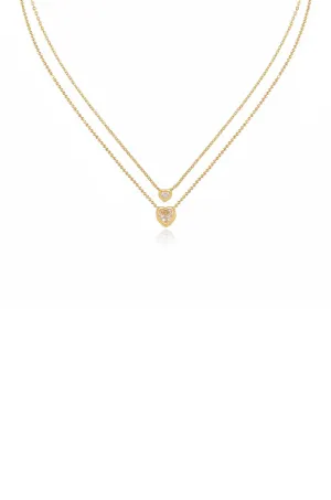 Dainty Chain and Crystal Layered Necklace Set