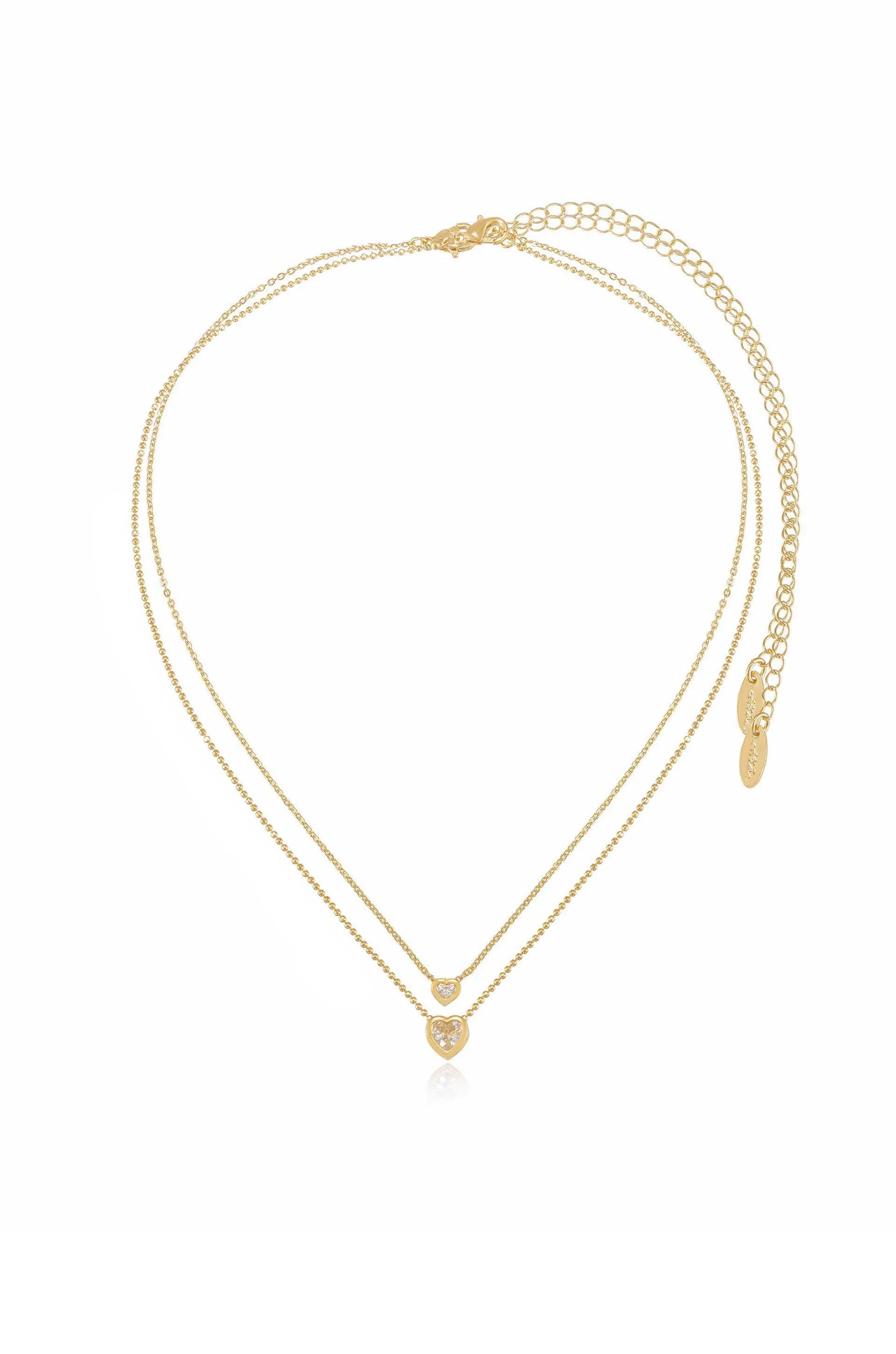 Dainty Chain and Crystal Layered Necklace Set