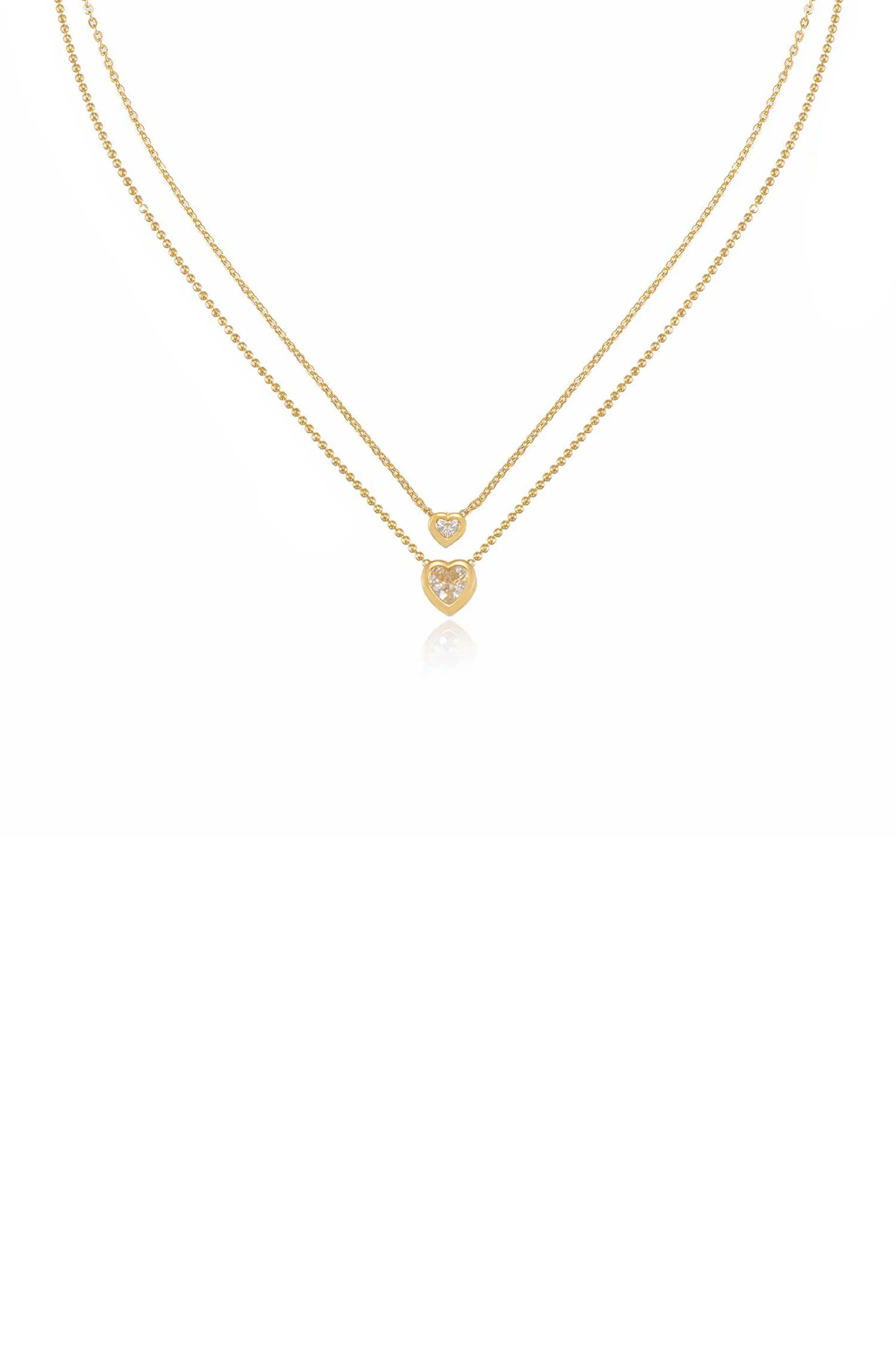 Dainty Chain and Crystal Necklace Set