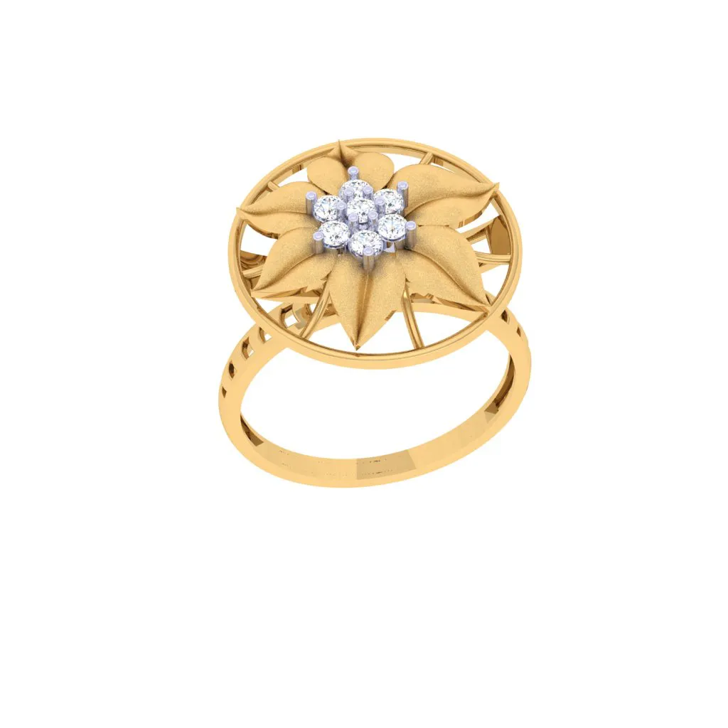 Dazzling Diamond Floral Ring