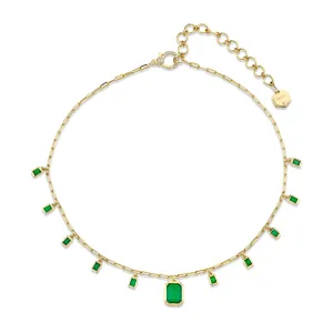 EMERALD BAGUETTE DROP CHOKER