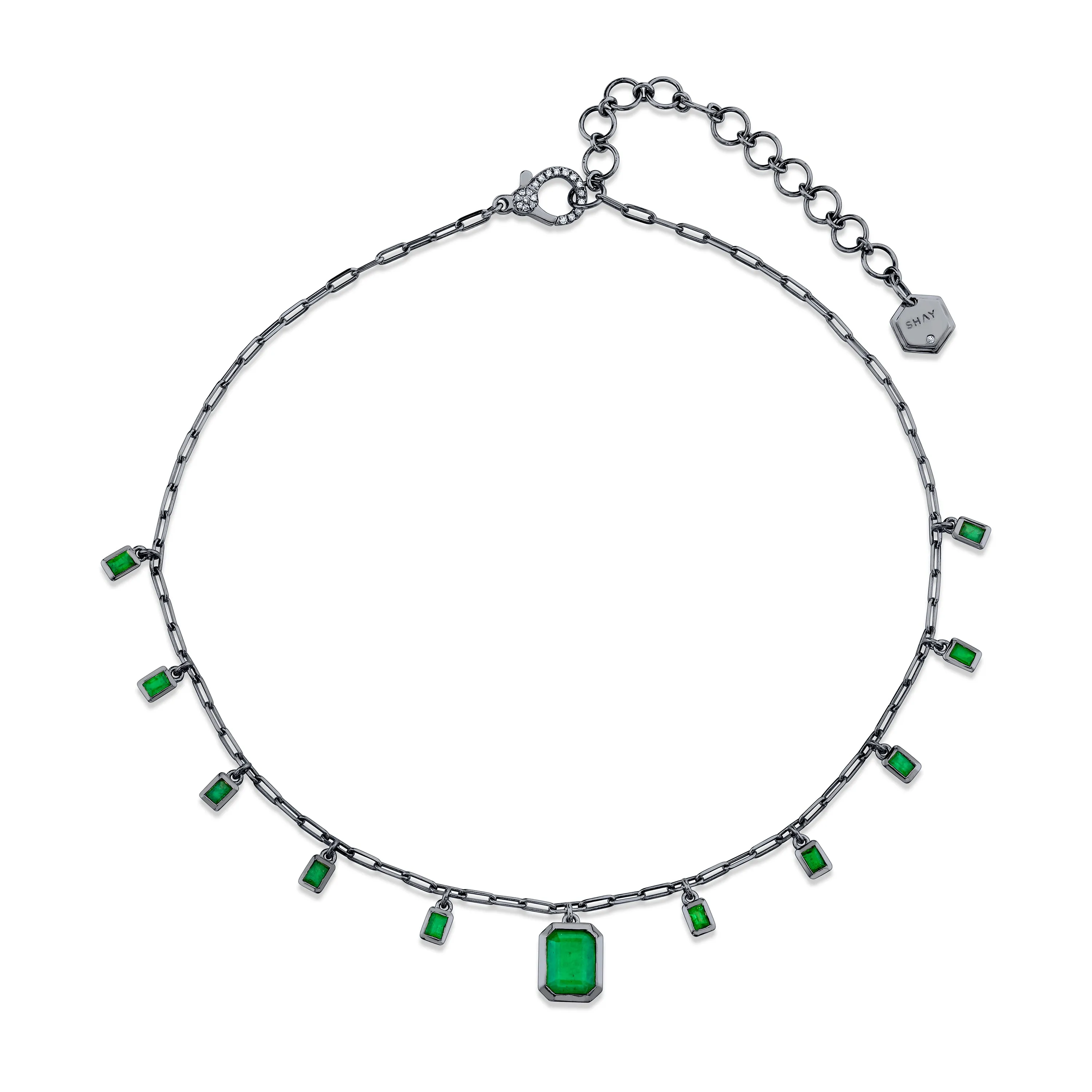 EMERALD BAGUETTE DROP CHOKER