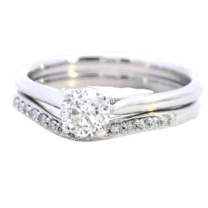 Enchanted Romance: Elegant White Gold Bridal Set with 0.50ct Diamond