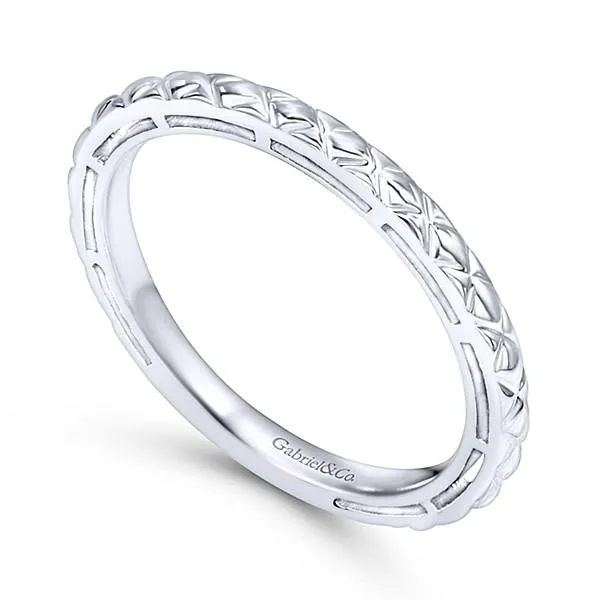 Engraved Stackable Ring 14K White Gold | Mullen Jewelers