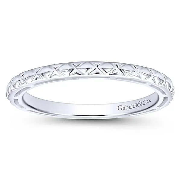 Engraved Stackable Ring 14K White Gold | Mullen Jewelers