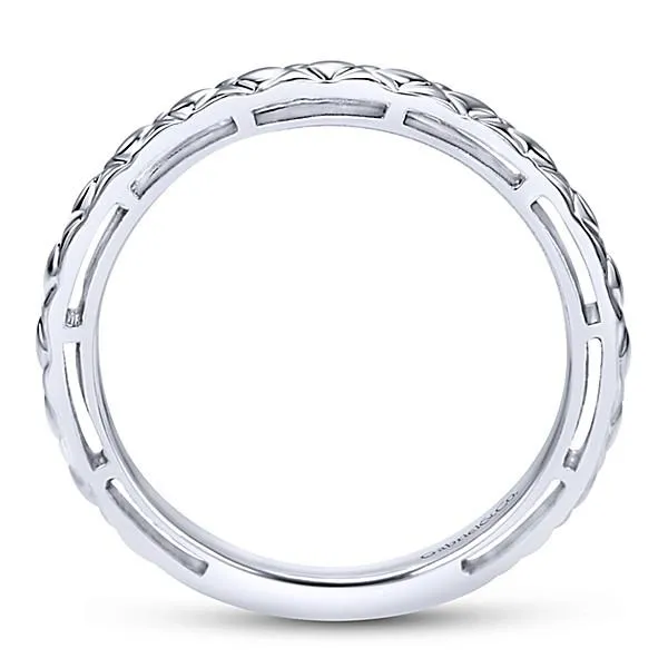 Engraved Stackable Ring 14K White Gold | Mullen Jewelers