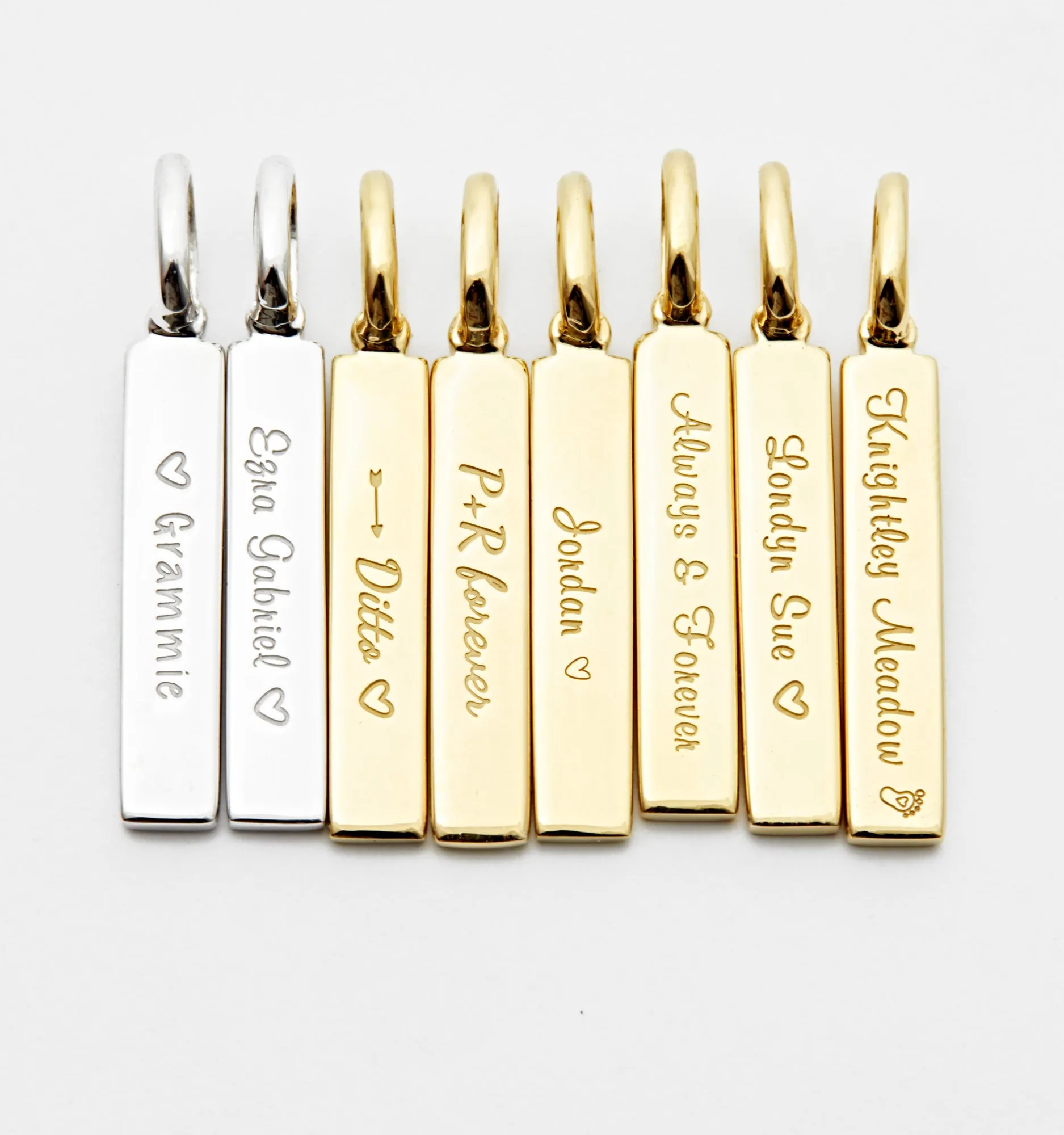 Engraved Vertical Bar Charm