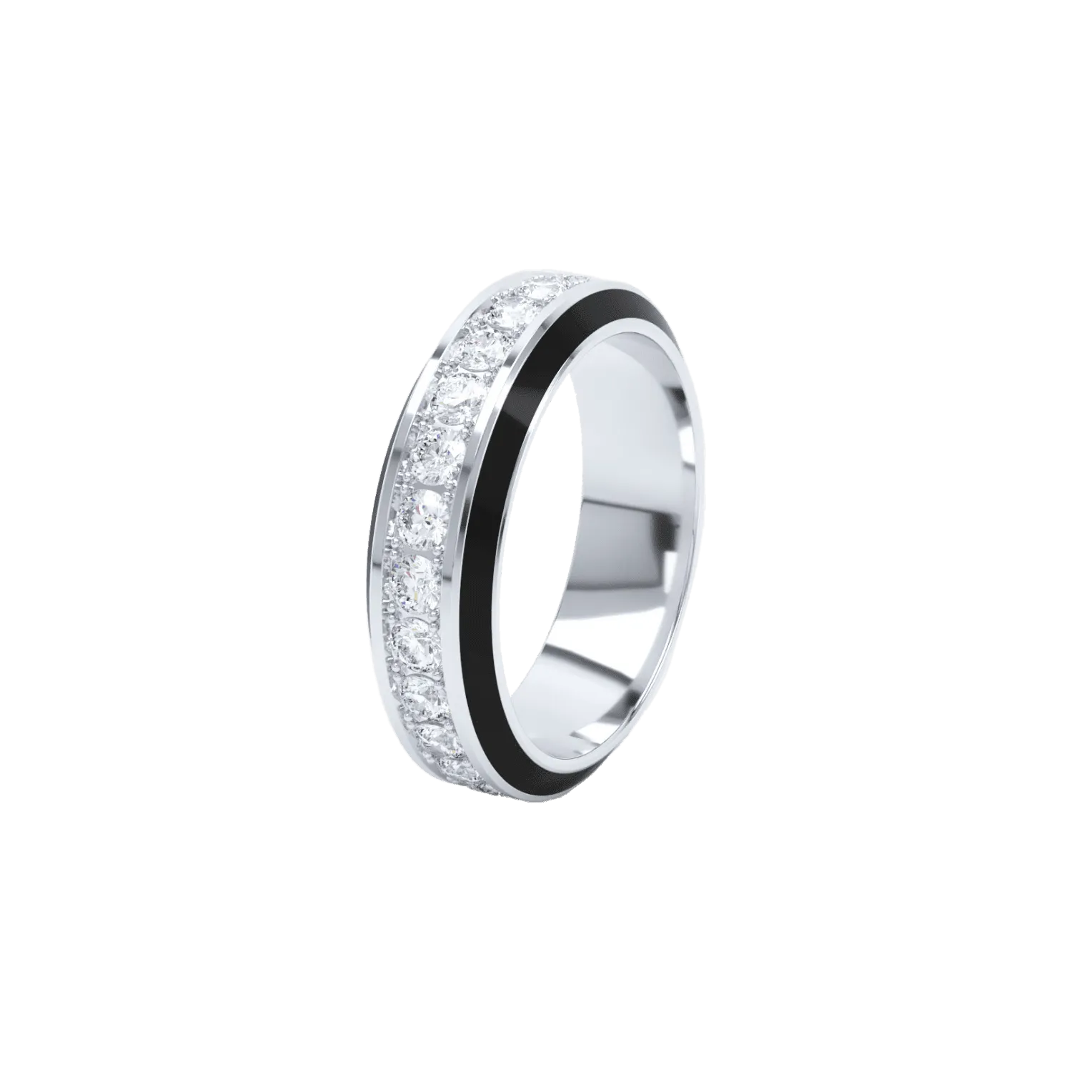 Eternity black enamel 6mm ring