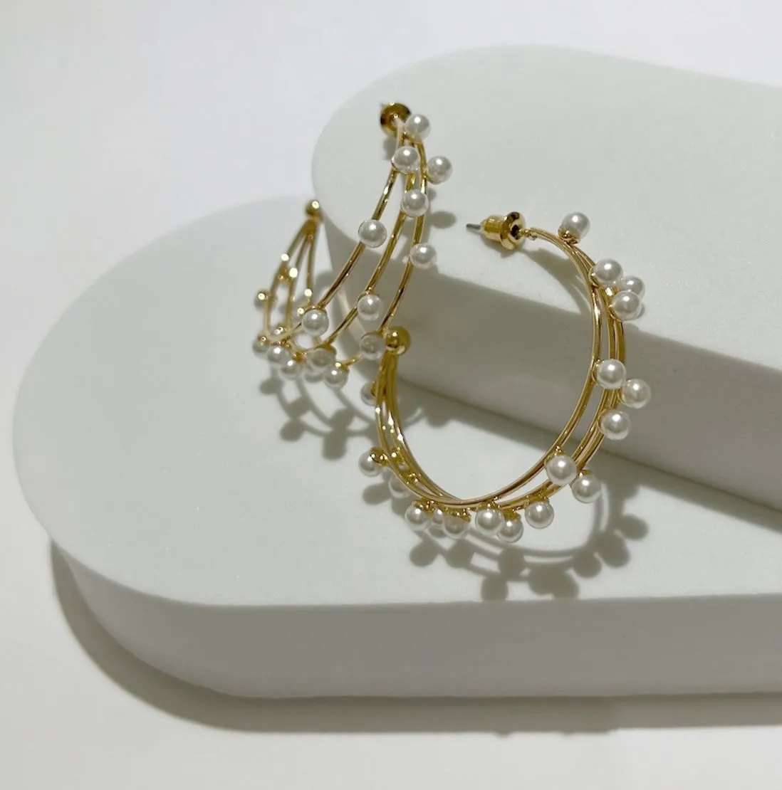 Forever Your Pearl Gold Hoop Earrings