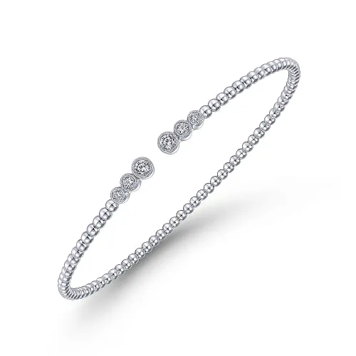 Gabriel & Co | 14K White Gold Bujukan Diamonds Split Bangle