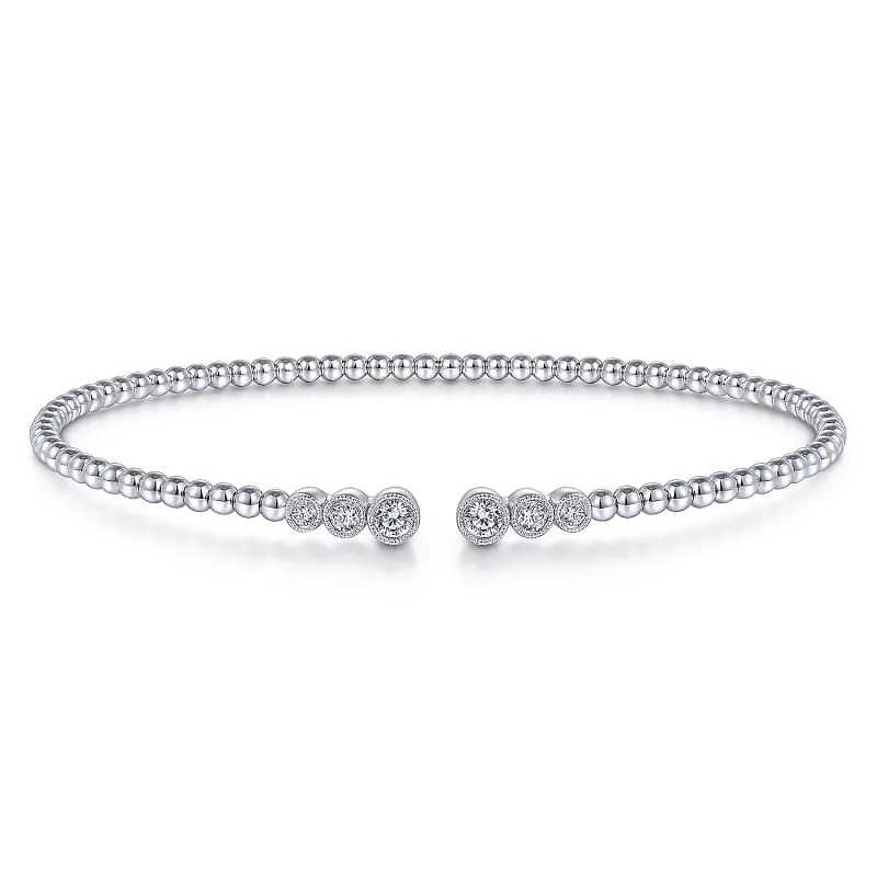 Gabriel & Co | 14K White Gold Bujukan Diamonds Split Bangle