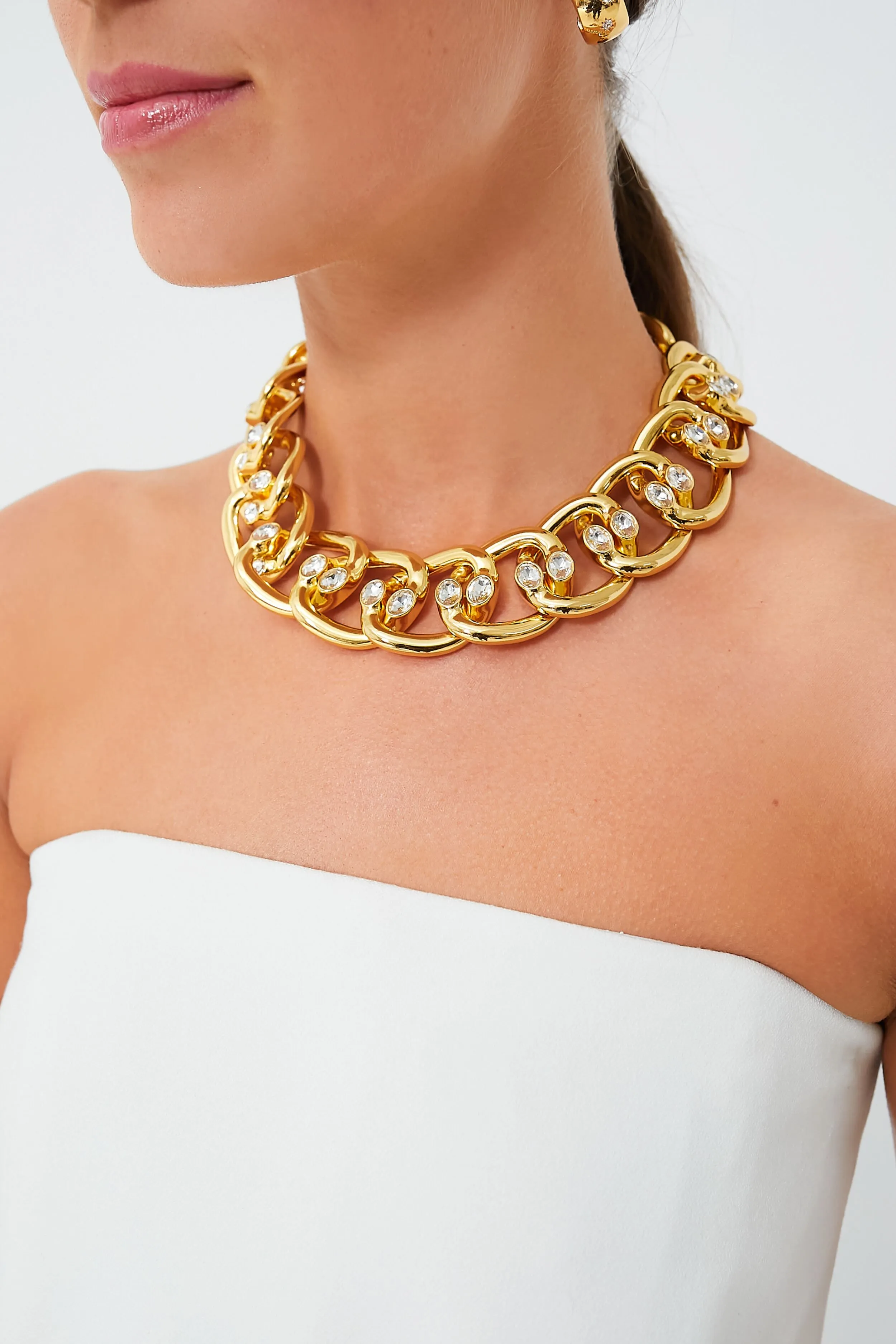 Gold Elliana Flat Chain Necklace