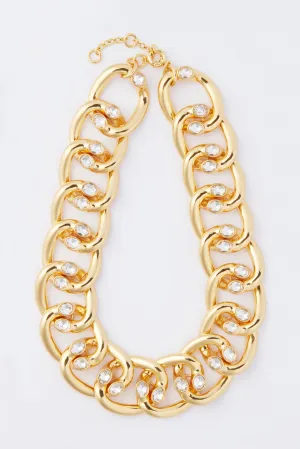 Gold Elliana Flat Chain Necklace