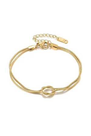 Gold Love Knot Snake Chain Bracelets