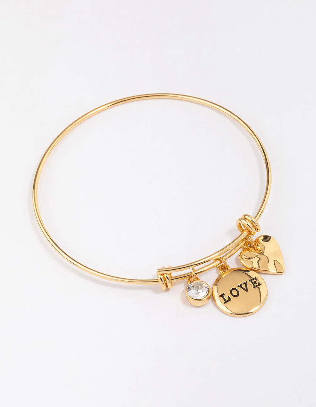 Gold Plated Disc Charm Bangle