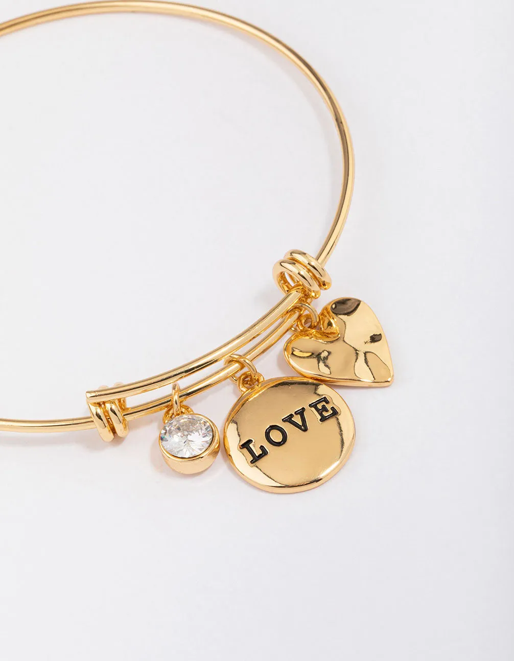 Gold Plated Disc Charm Bangle