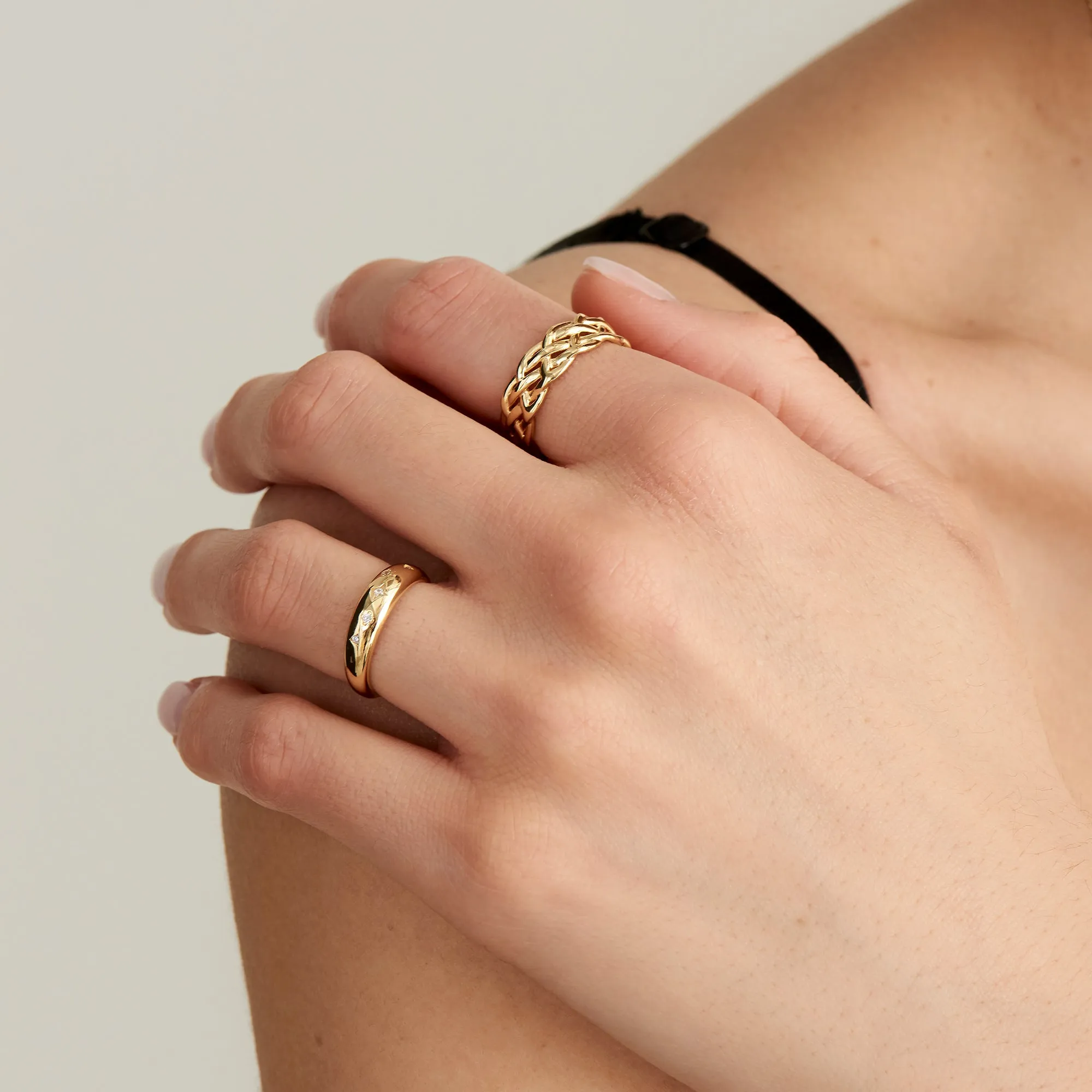 Gold Rope Wide Adjustable Ring