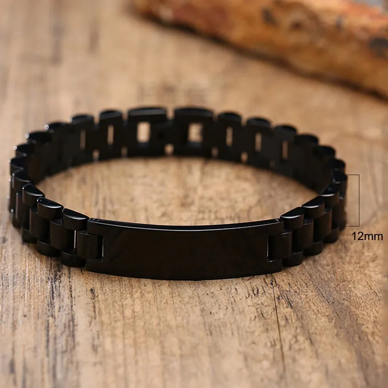 Gold Tone Stainless Steel Men's ID Bracelets Gift