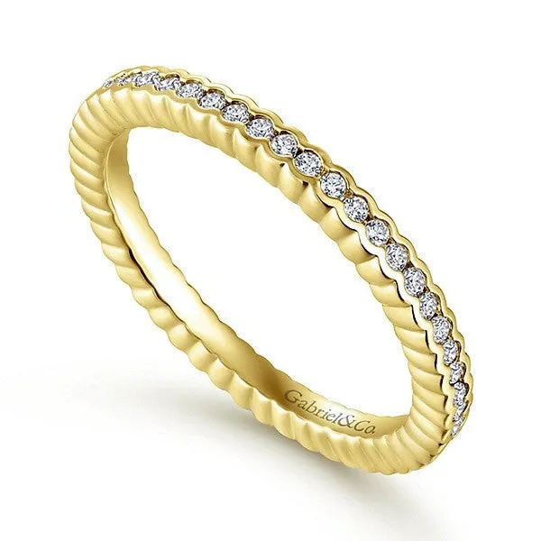 Half Bezel Set Diamond Eternity Band 14K Yellow Gold