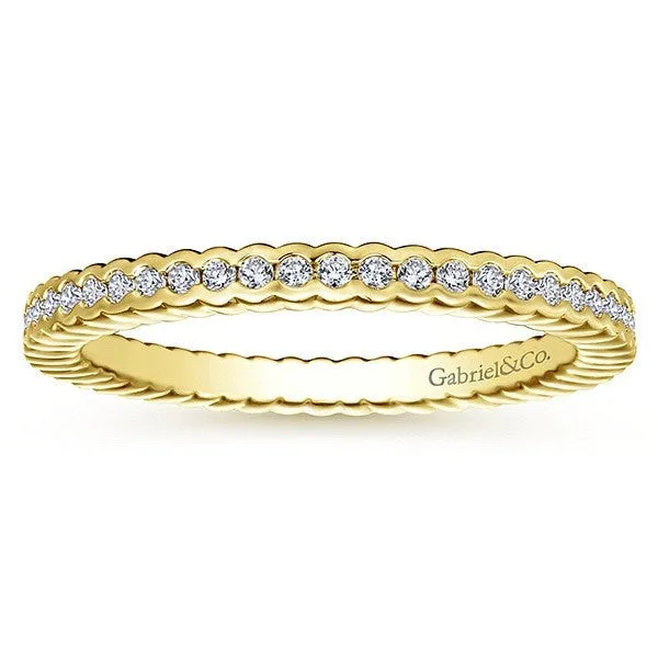 Half Bezel Set Diamond Eternity Band 14K Yellow Gold