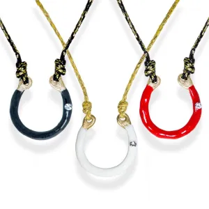 Handmade Horseshoe Pendant Necklace With Enamel & Zircon