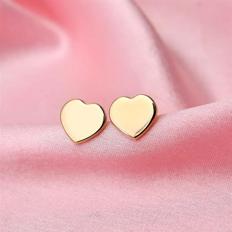 Heart of Gold Stud Earrings in 9K Yellow Gold