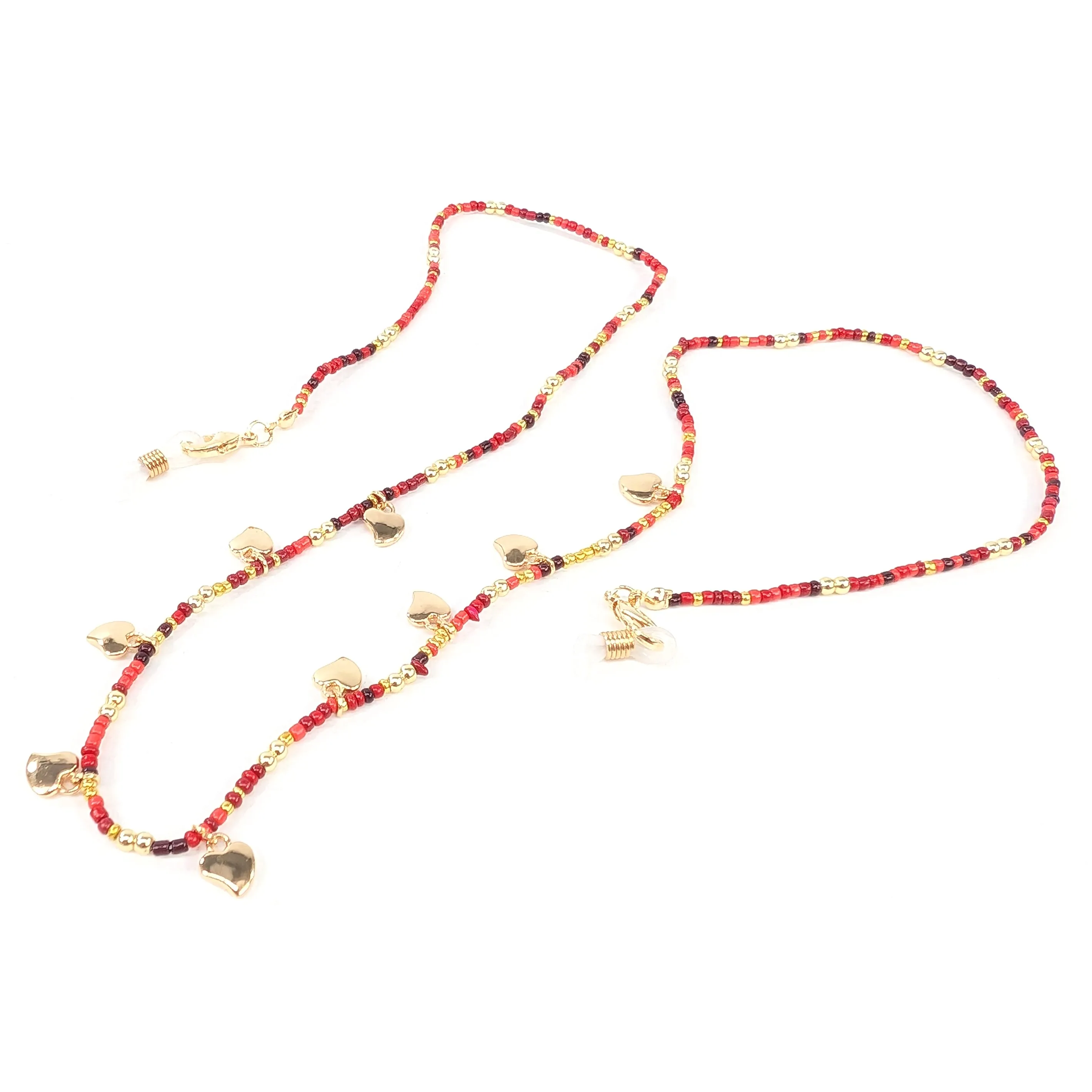 Hearts Neck Chain for Glasses - Red