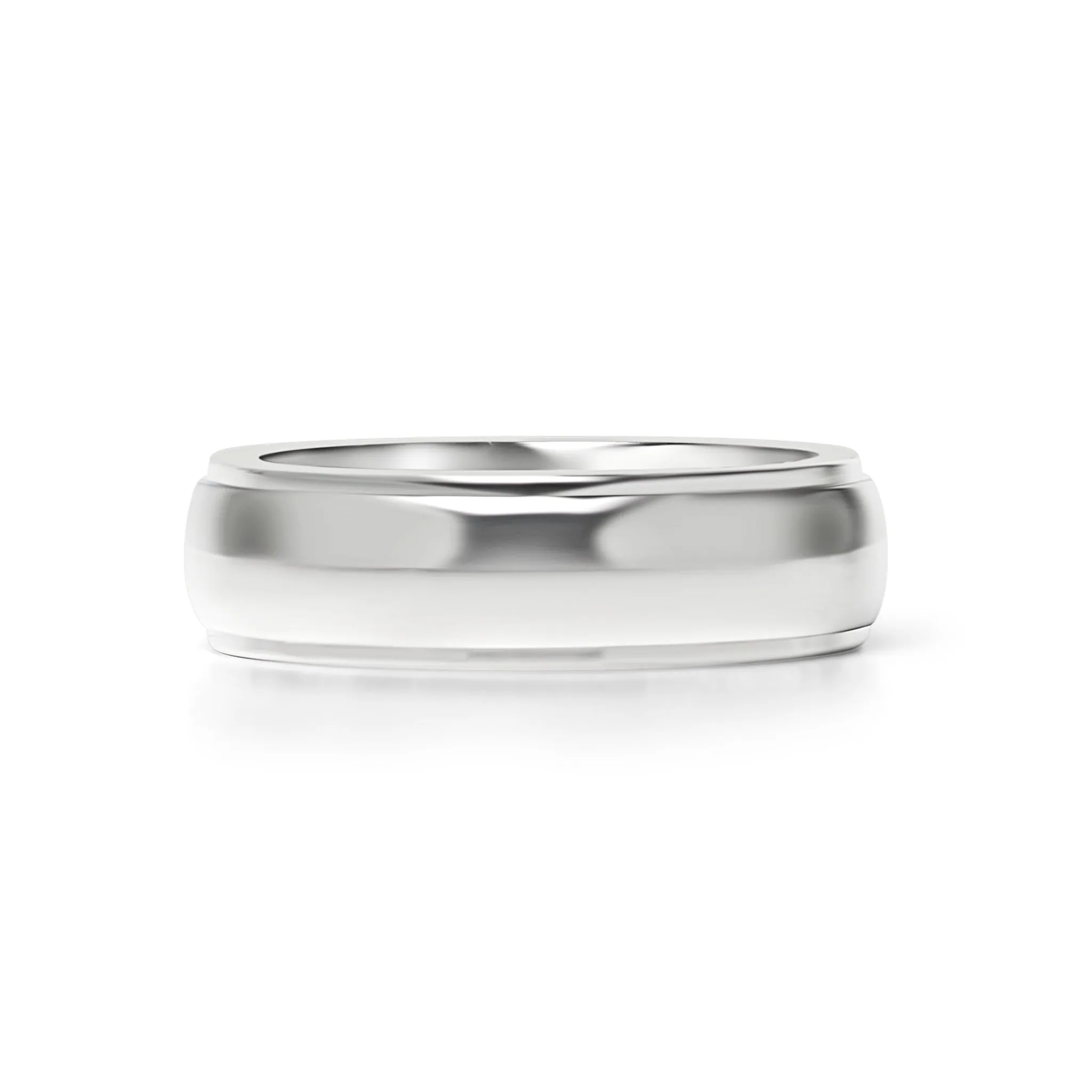 Highly Polished Rounded Center with Edge Stainless Steel Blank Ring / CFR2001