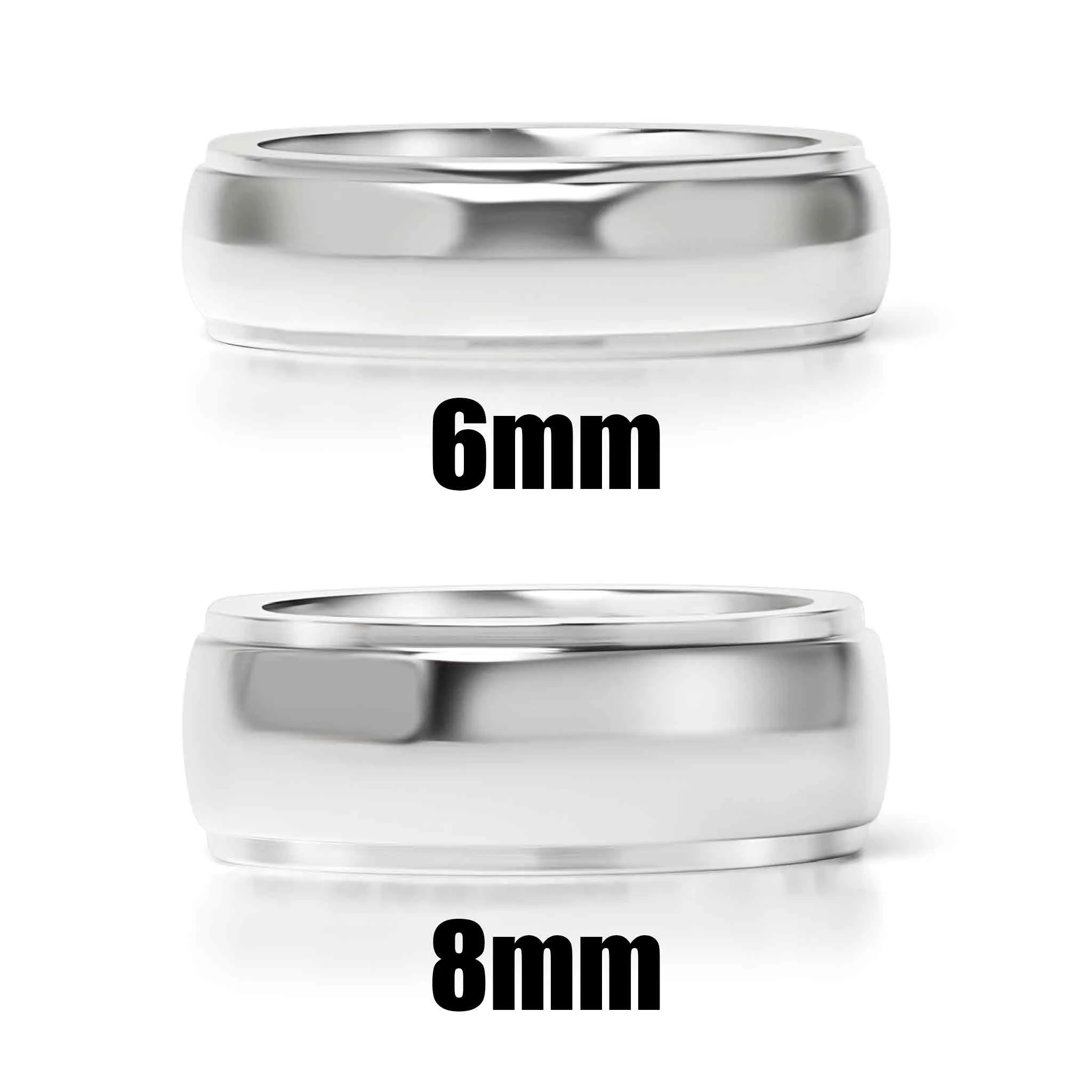 Highly Polished Rounded Center with Edge Stainless Steel Blank Ring / CFR2001