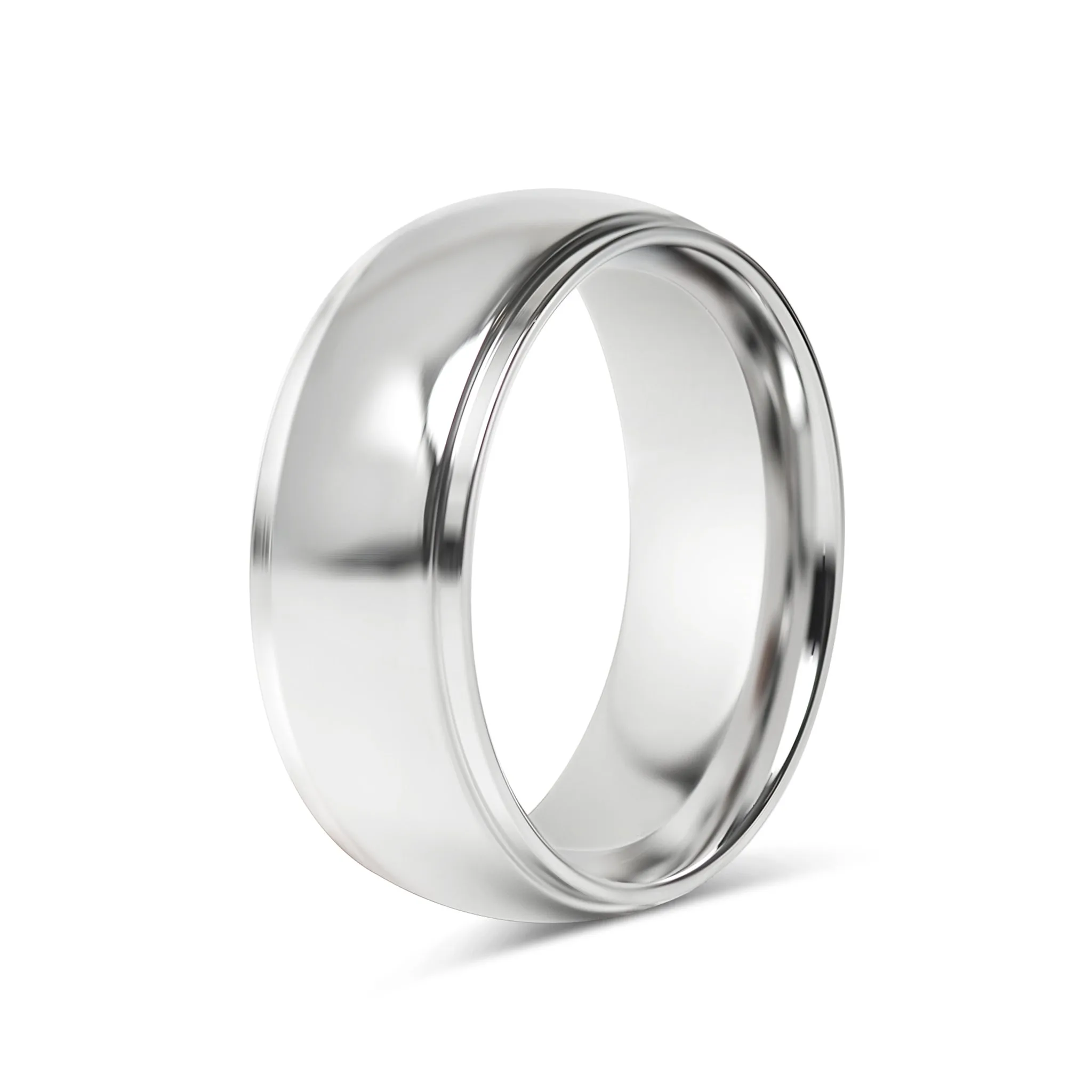 Highly Polished Rounded Center with Edge Stainless Steel Blank Ring / CFR2001