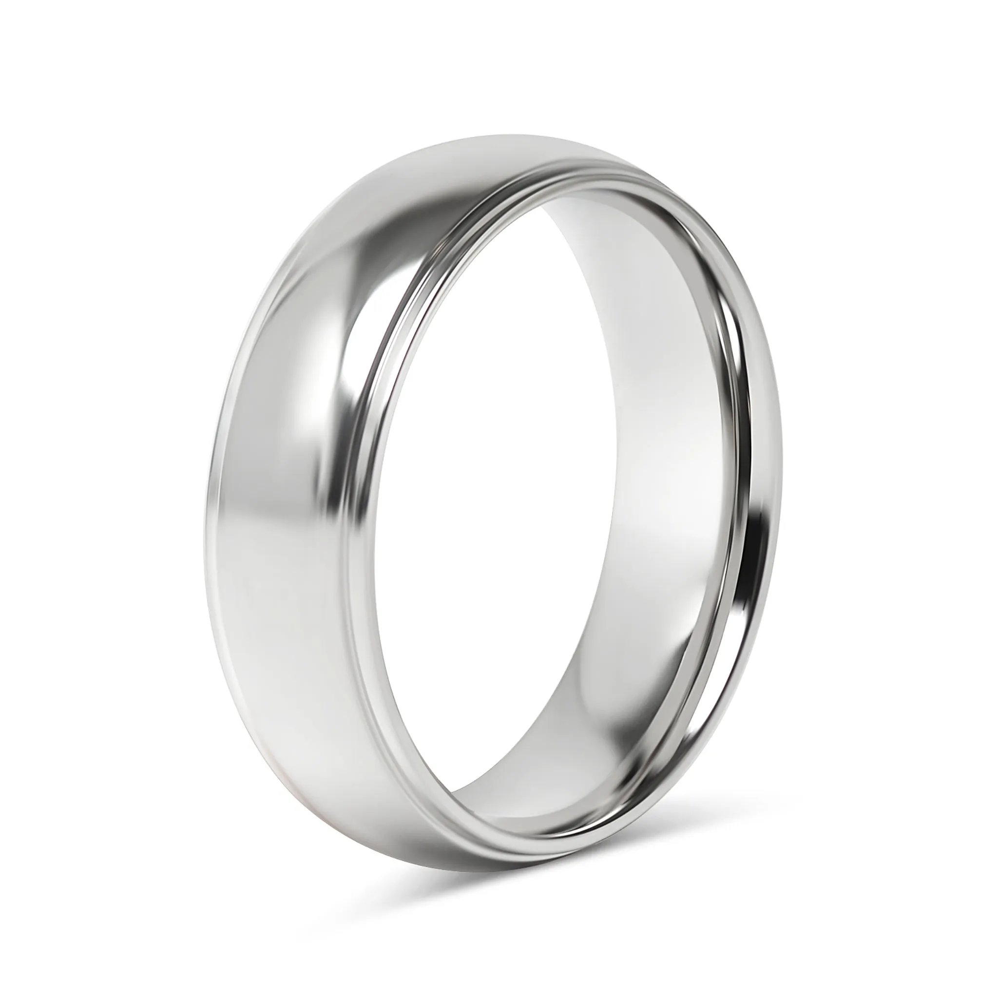 Highly Polished Rounded Center with Edge Stainless Steel Blank Ring / CFR2001