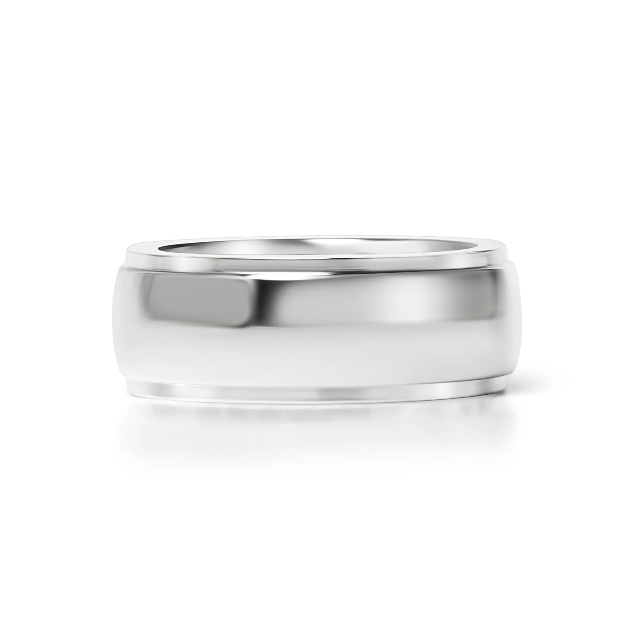 Highly Polished Rounded Center with Edge Stainless Steel Blank Ring / CFR2001