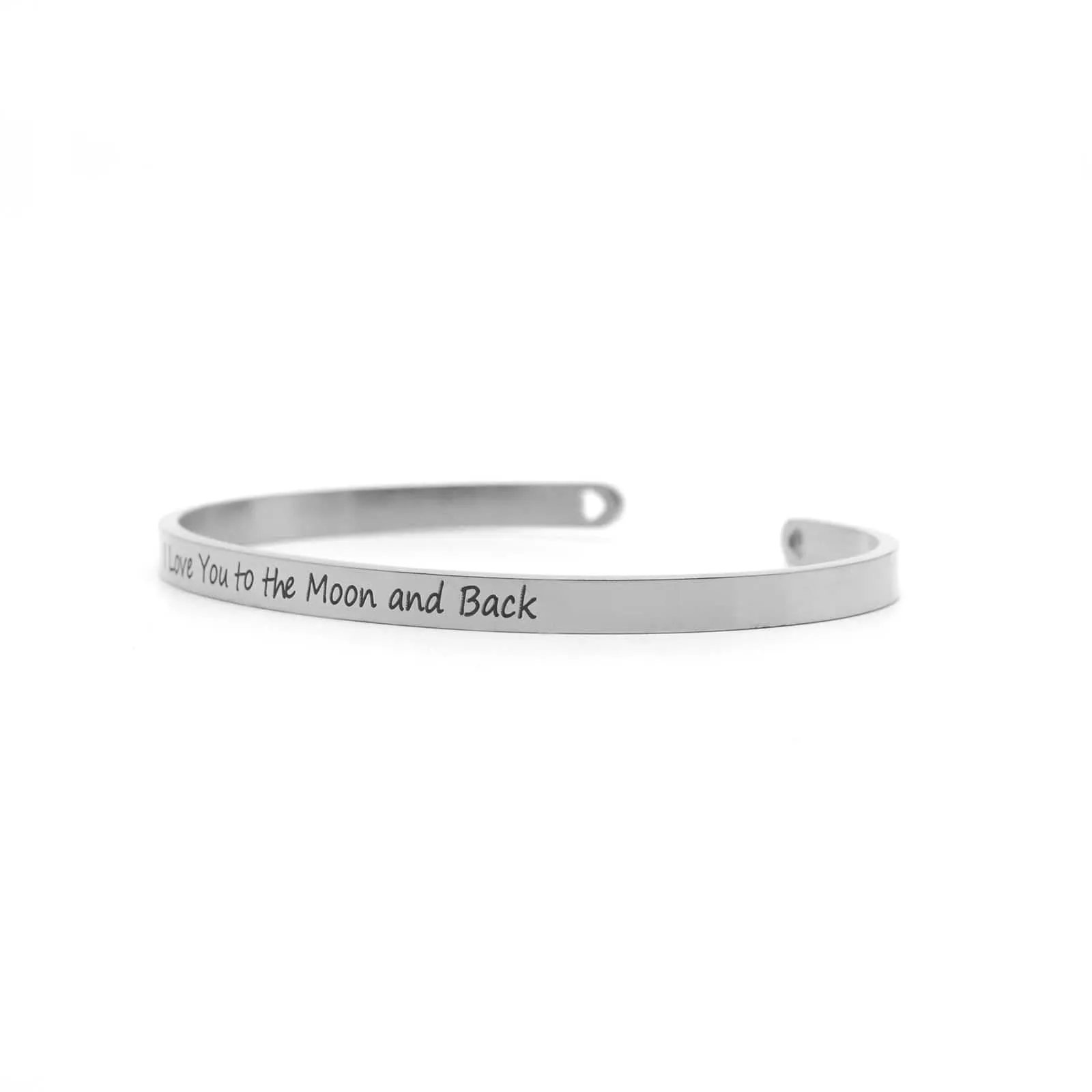 I Love You to The Moon and Back Silver Mantra Bands